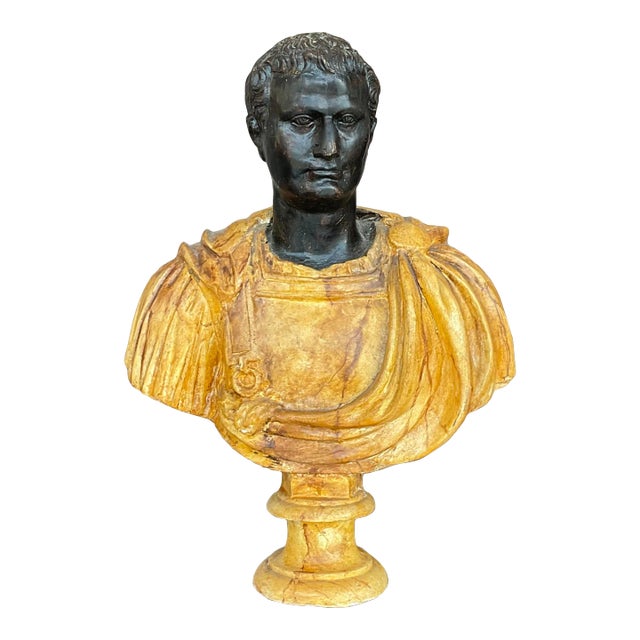 Vintage Grand Tour Faux Finished Plaster Bust For Sale