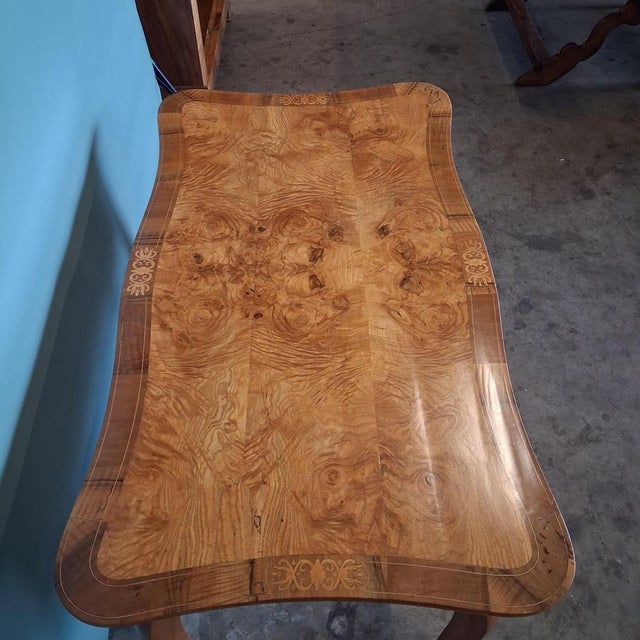 Brown Biedermeier Table in Cherrywood with Marquetry, 1820s For Sale - Image 8 of 18