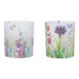 Floral Butterfly Votive Candle Holder (Set of 6) For Sale