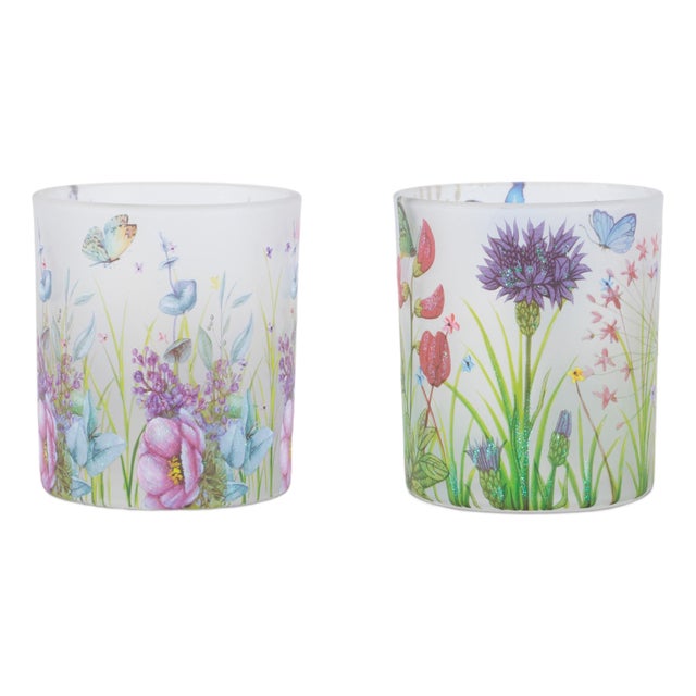 Floral Butterfly Votive Candle Holder (Set of 6) For Sale