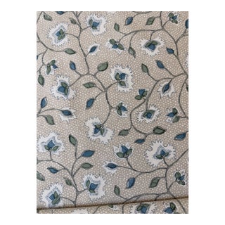 Anna French Chelsea Slate and Linen Fabric 1 3/8 Yards For Sale