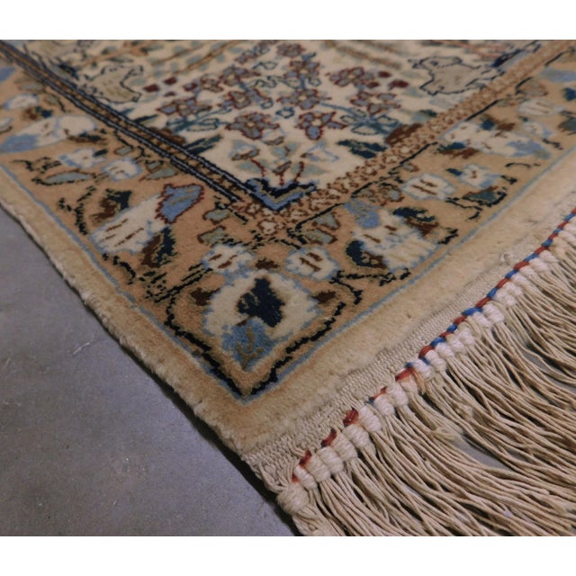 Vintage Persian Nain Wool and Silk Rug 3'10"x 6'5" For Sale - Image 10 of 12