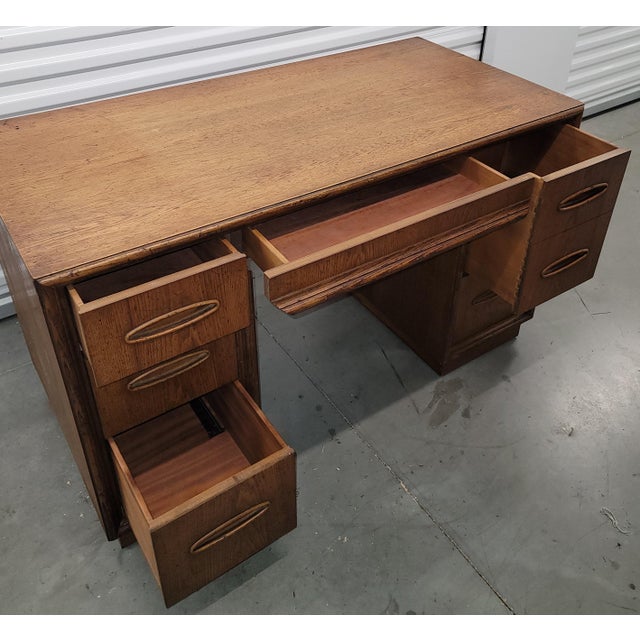 Mid 20th Century Henredon Circa 1960s Pedestal Desk For Sale - Image 5 of 10