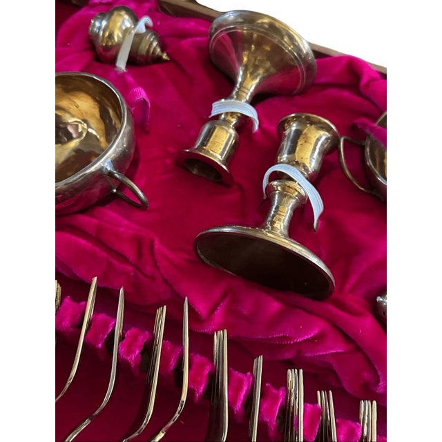 Vintage Tony’s Gems Plated Brass 150 Pieces 12 Person Flatware Set For Sale In Pittsburgh - Image 6 of 13