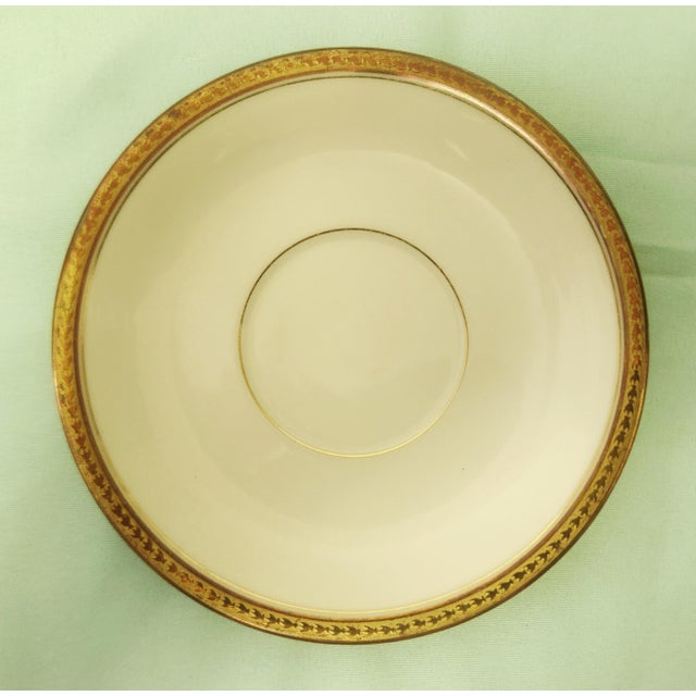 Limoges Antique Porcelain Service for 12 1920s Gold Rim 56 PCS For Sale - Image 11 of 16