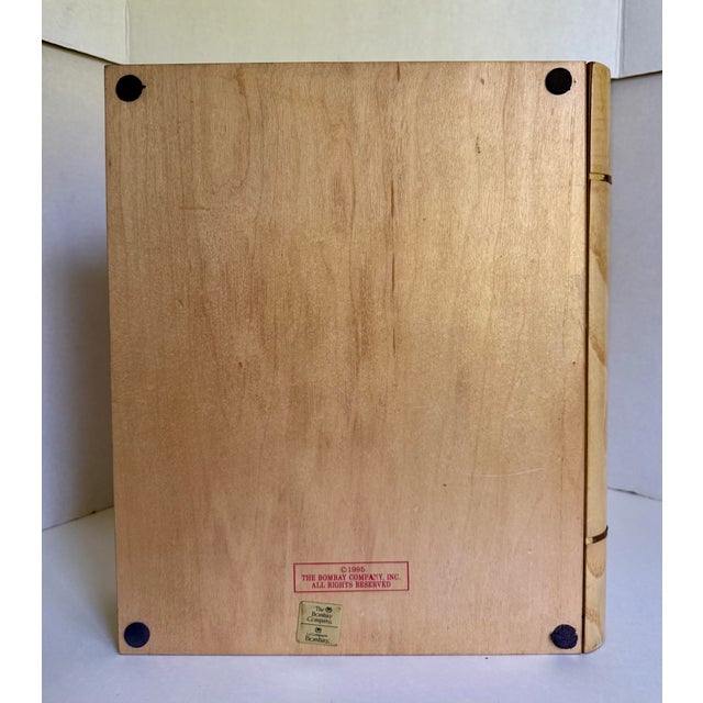 Vintage Bombay Company Faux Book Storage Box, Wood & Brass Hinged Decorative Box, 1990s For Sale - Image 10 of 11