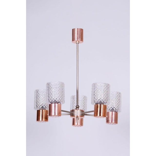 This magnificent five-arm chandelier, originating from the 1960s from Czechoslovak production, represents an exemplary...