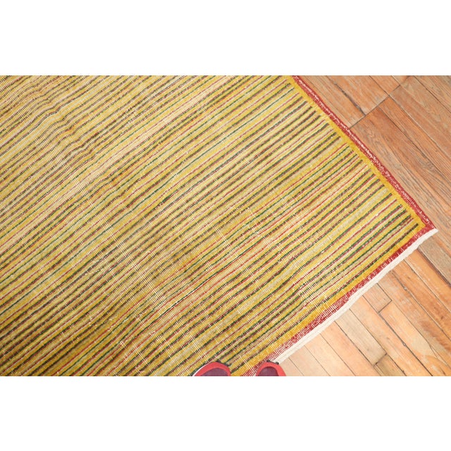 1940s Striped Vintage Turkish Deco Rug For Sale - Image 5 of 11