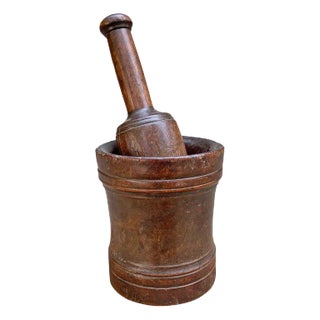 17th Century Lignum Vitae Mortar and Pestle For Sale