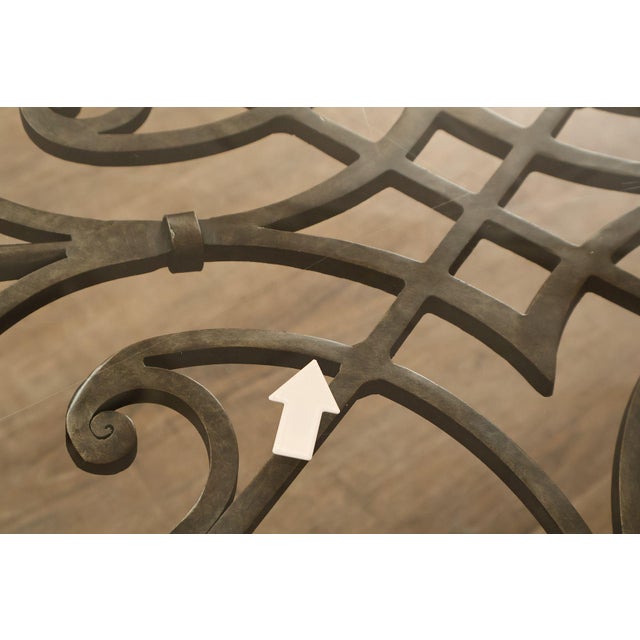 Ethan Allen Tuscany Glass Top Coffee Table With Iron Scroll Base For Sale - Image 17 of 18