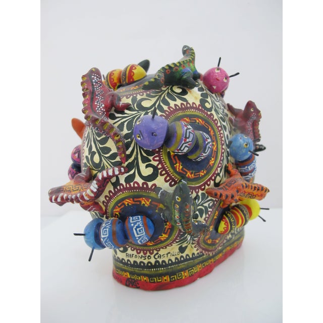 Alfonso Castillo Orta Caterpillars Day of Dead Skull Mexican Folk Art Pottery For Sale - Image 9 of 16
