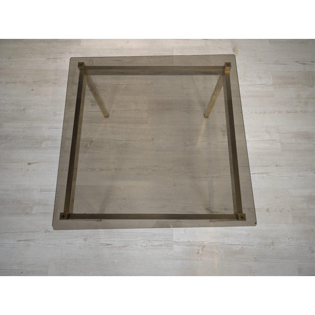Brass and Glass Coffee Table, 1970s For Sale - Image 10 of 13