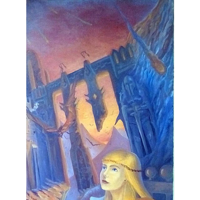 Abstract Abstract Avant-Garde Oil Painting, Ukrainian Soviet Art 93-68 For Sale - Image 3 of 6