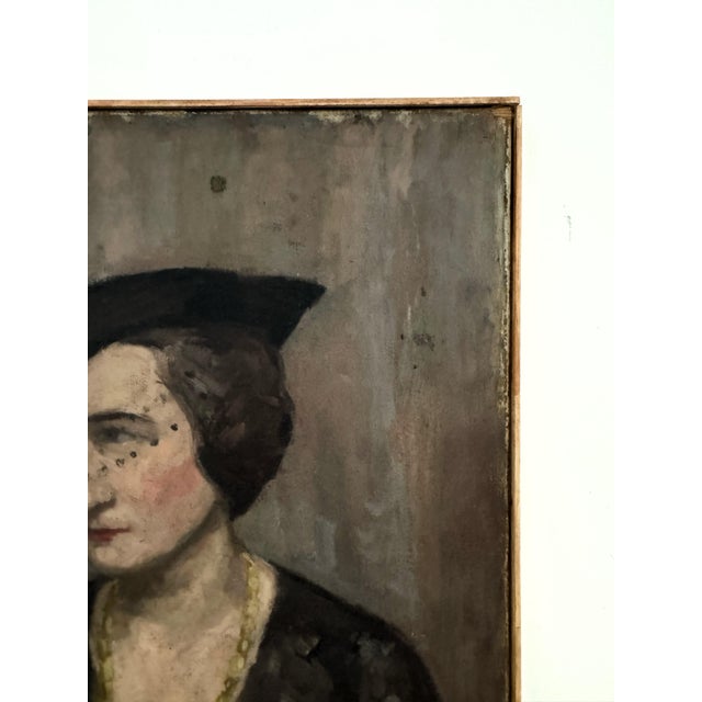 1930s Portrait of a Woman. Oil on Canvas. Signed For Sale - Image 10 of 12