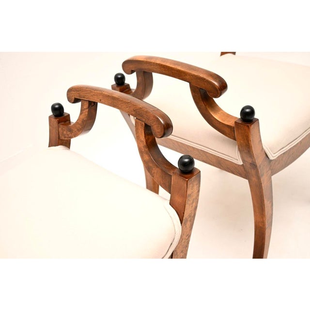 Antique Biedermeier Swedish Satin Birch Stools, 1890, Set of 2 For Sale - Image 6 of 9