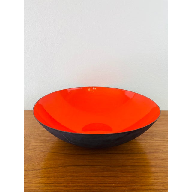 Vintage 1950s Krenit Denmark Large 15" Orange Enameled Bowl For Sale In Palm Springs - Image 6 of 10