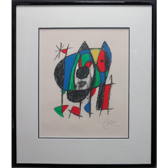 Vintage 1974 Joan Miro Original Lithograph Hand Signed Plate 6, Lithographs Volume II For Sale - Image 9 of 10