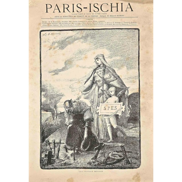 Luc-Olivier Merson, Paris-Ischia, Lithograph, 1880s For Sale - Image 3 of 3