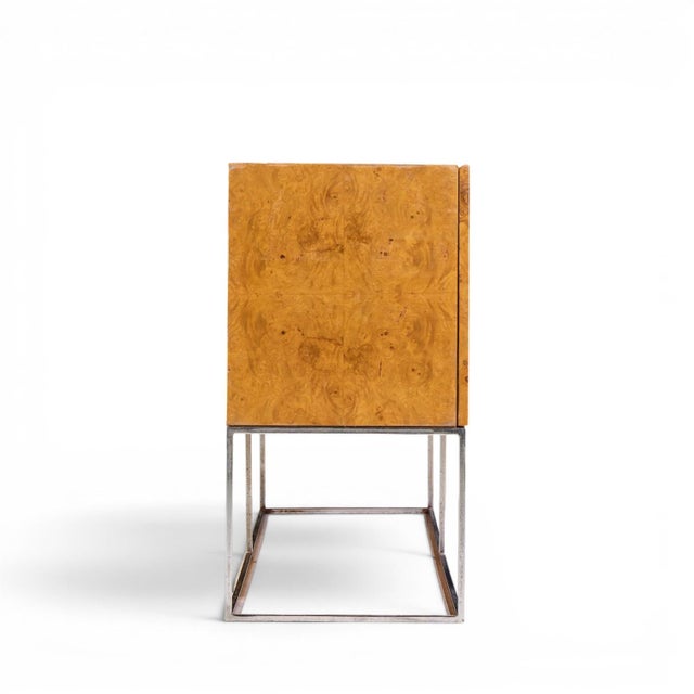 Thayer Coggin Milo Baughman for Thayer Coggin Mid Century Burlwood and Chrome Credenza For Sale - Image 4 of 11