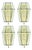Mid-Century Modern Glass and Brass Wall Lamps from Limburg, Germany, 1960s, Set of 4 For Sale