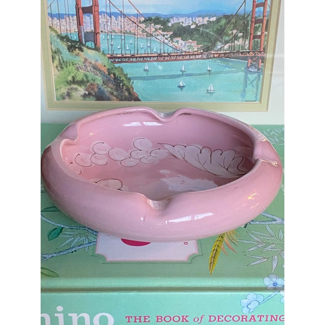 Beautiful petite hand decorated Italian ashtray featuring a sketched grapevine design. Signed ‘Italy’ PV. PV most likely...