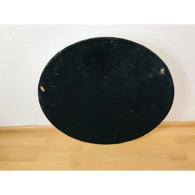 Large American Round Beige Wall Mirror, 1970s For Sale - Image 9 of 10