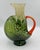 Kjell Engman Kosta Boda by Kjell Engman Signed "Corfu" Art Glass Jug Orange Handle #7080512 For Sale - Image 4 of 12
