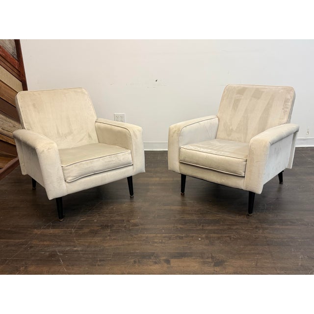 French Circa 1960's French Lounge Arm Chairs, Pair For Sale - Image 3 of 12