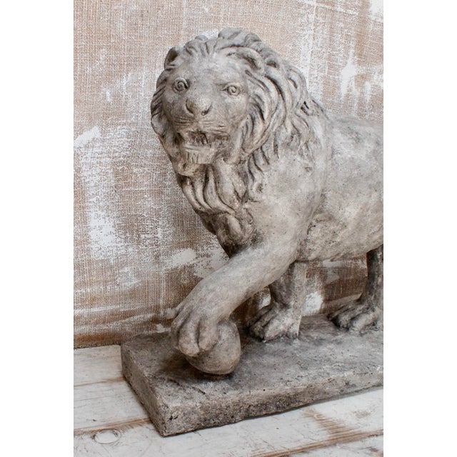 Stone Antique Stone Medici Lion, 1920 For Sale - Image 7 of 9