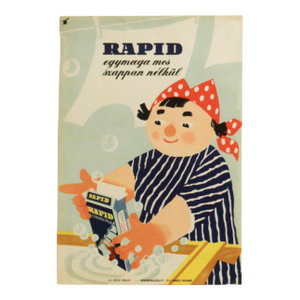 1960's Hungarian Advertising Poster, Rapid Washing Powder