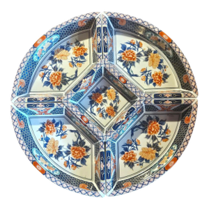 1970s Japanese Imari-Style Porcelain Relish/Snack Set