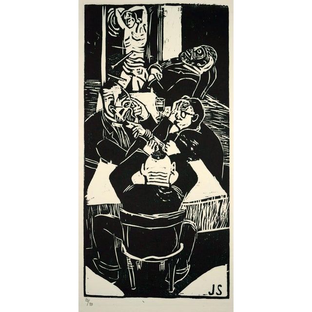 Josef Scharl, Mockery, 1964, Woodcut For Sale - Image 4 of 4
