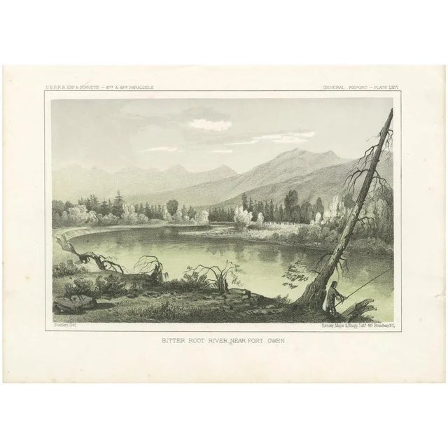 Sarony, Major & Knapp, Bitter Root River Near Fort Owen in Montana, Tinted Lithograph, 1856 For Sale - Image 6 of 6