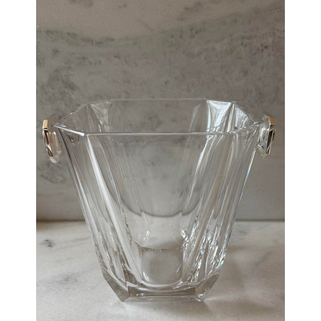 Hollywood Regency Vintage Colle Crisallerie Crystal Champagne Bucket Made in Italy For Sale - Image 3 of 11