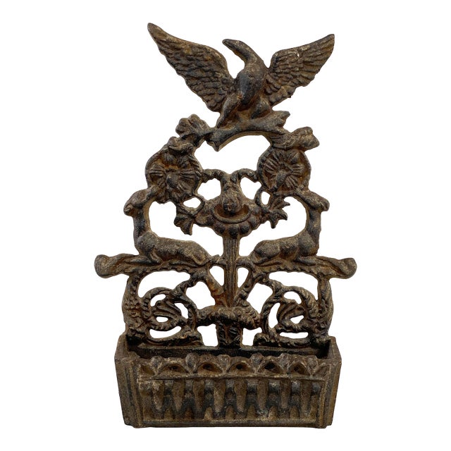 Vintage Cast Iron Wall-Mounted Match / Key Holder | Chairish