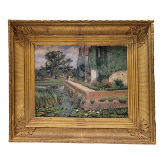 Maximilien Luce, Fisherman on the River, 20th Century, Oil Painting on Canvas For Sale