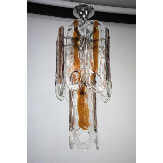 Vintage Italian Murano Glass Occhio Chandelier from Mazzega, Italy, 1970s For Sale - Image 9 of 18