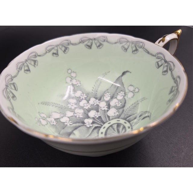 1939-1949 "Double Warrant"Paragon"To the Bride" Teacup and Saucer by Appointment Hm Queen Elizabeth and Hm Queen Mary For Sale - Image 11 of 18