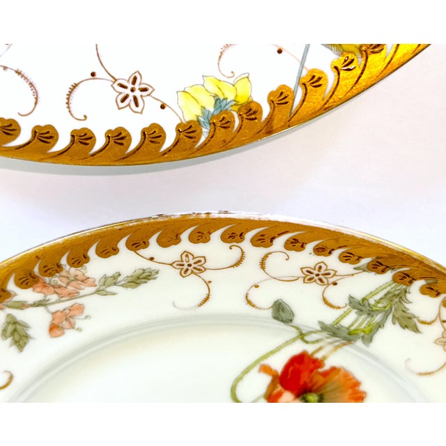 Gold Antique German Fischer & Mieg Pirkenhammer Dinner Plates - Set of 4 For Sale - Image 8 of 15