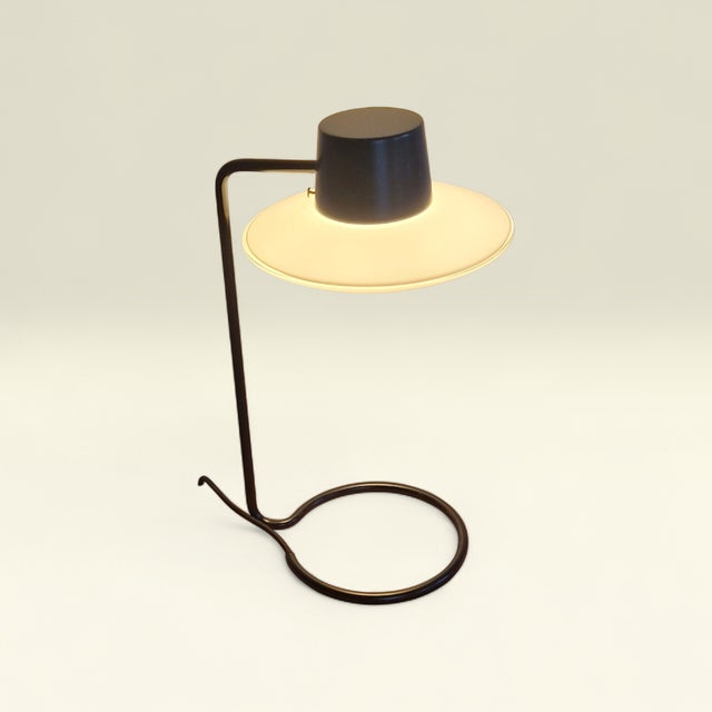 Oxford A.J. Lamp in Black Steel and Opal Blown Glass by Arne Jacobsen for Louis Poulsen, 1963 For Sale - Image 9 of 18