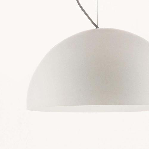 Metal Sonora Suspension Lamp in White Opaline Glass by Vico Magistretti for Oluce For Sale - Image 7 of 8