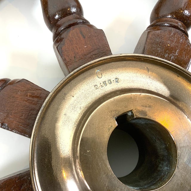 Late 19th Century Antique Eight Spoke Ships Wheel For Sale - Image 5 of 5
