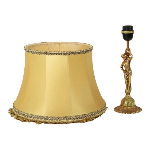 Vintage Table Lamp in Brass and Onyx Marble, 1960s For Sale - Image 4 of 17