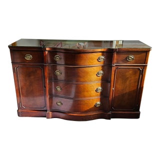 1950s Drexel Credenza With Removable Glass Top For Sale