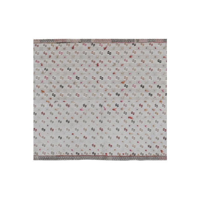 Vintage Embroided Jajim Kilim Rug 4'7'' X 8'5'' For Sale - Image 4 of 11