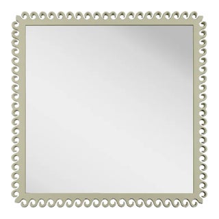 Fleur Home Carnival Gras Square Mirror in Cooking Apple Green, 49x49 For Sale