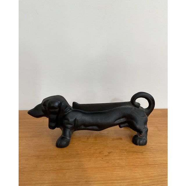 Vintage Cast Iron Dachshund Boot Scraper For Sale In Raleigh - Image 6 of 11