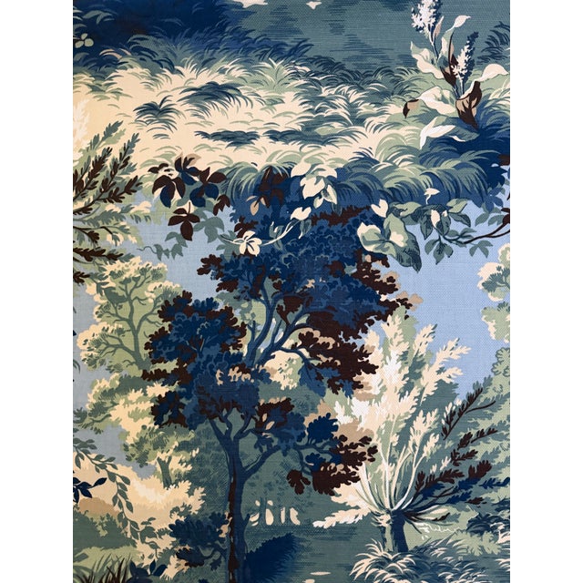 Thibaut Thibaut F910867 Lincoln Toile Navy and Teal Fabric 3 3/4 Yards For Sale - Image 4 of 8