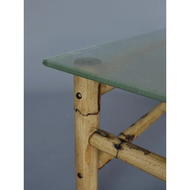 Vintage Coffee Table in Bamboo and Glass For Sale - Image 9 of 15
