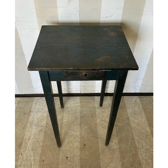 Unusually tall(32.25") Early 19th Century Southern Table in Original Blue Paint For Sale In Richmond - Image 6 of 7